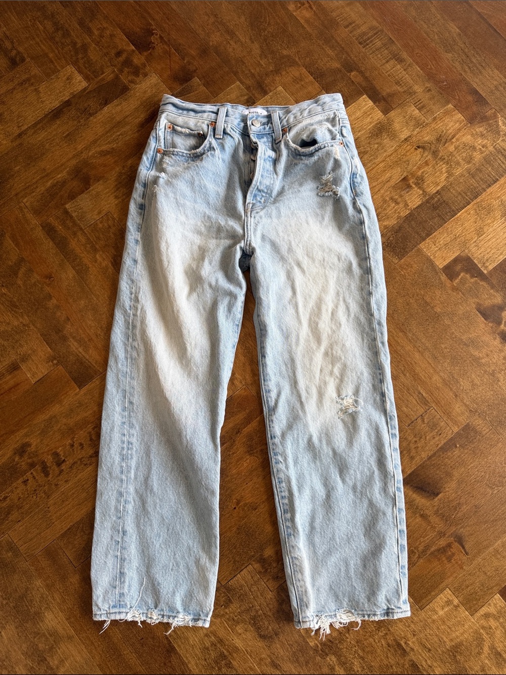 pistola Pale Blue High-Rise Denim Waistband